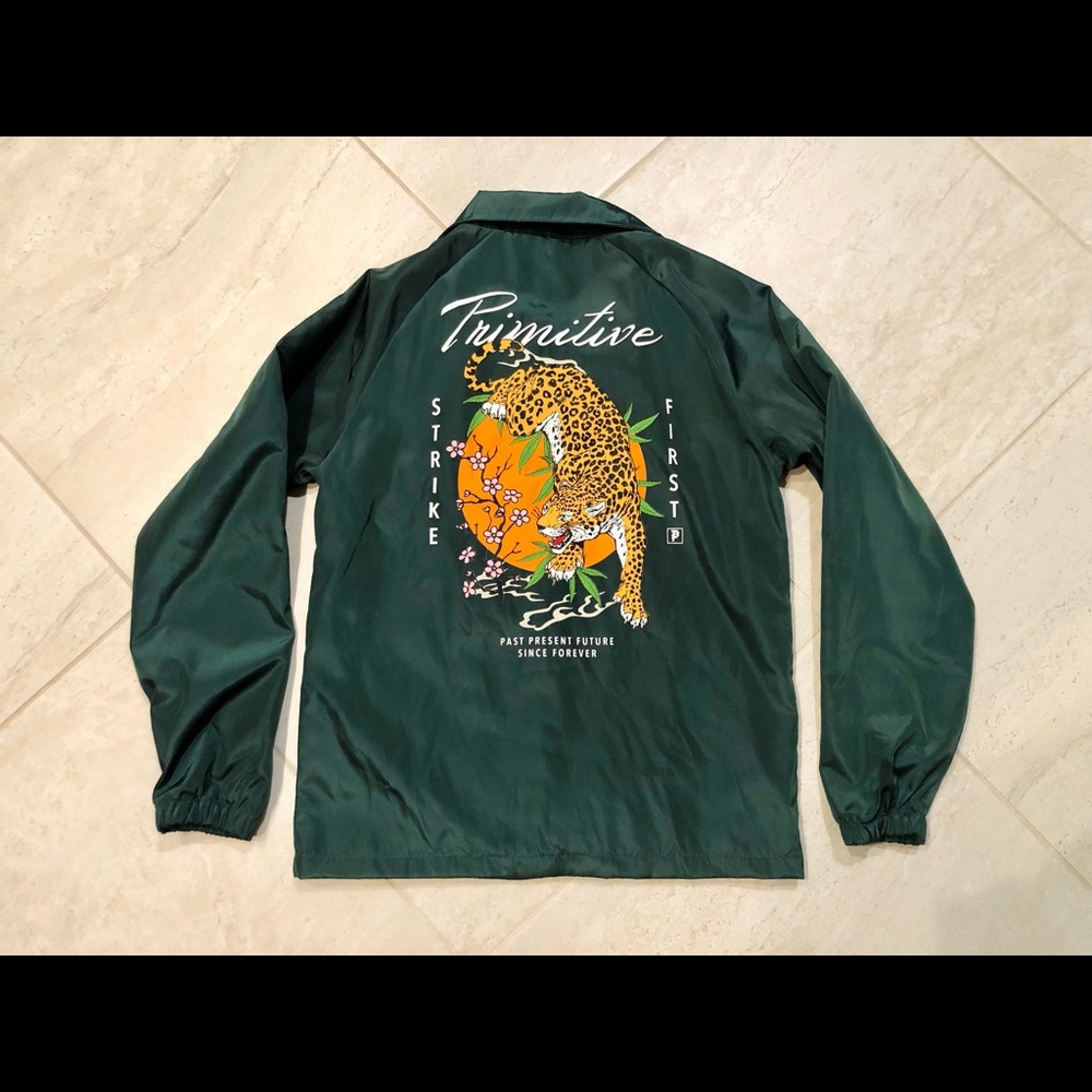 SOLD Primitive Forest Green Cheetah Jacket Boy’s Size Medium/Women’s size small
